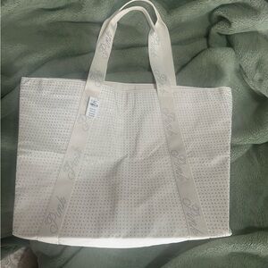 PINK Victoria's Secret Cream Tote with Silver Accents